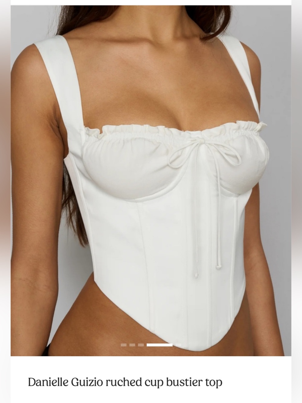 GUIZIO
Ruched Cup Bustier Top. White. Size M. NWT